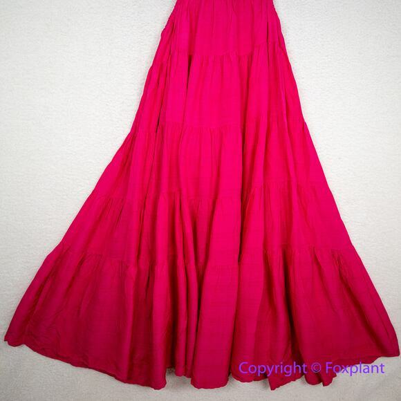New! Anthropologie Let Me Be Cutout Tiered Dress in Magenta, women size XSP - Picture 6 of 15